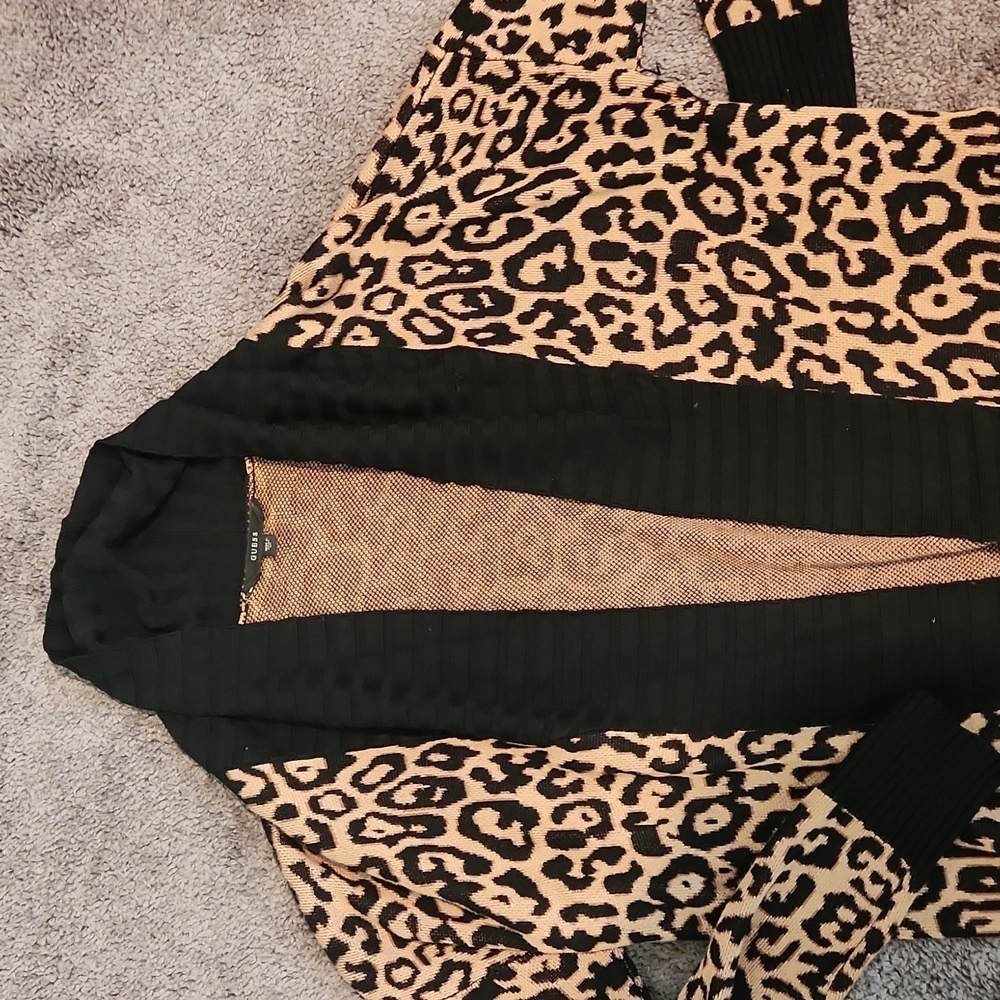 GUESS Leopard Print Open Front Cardigan - image 2